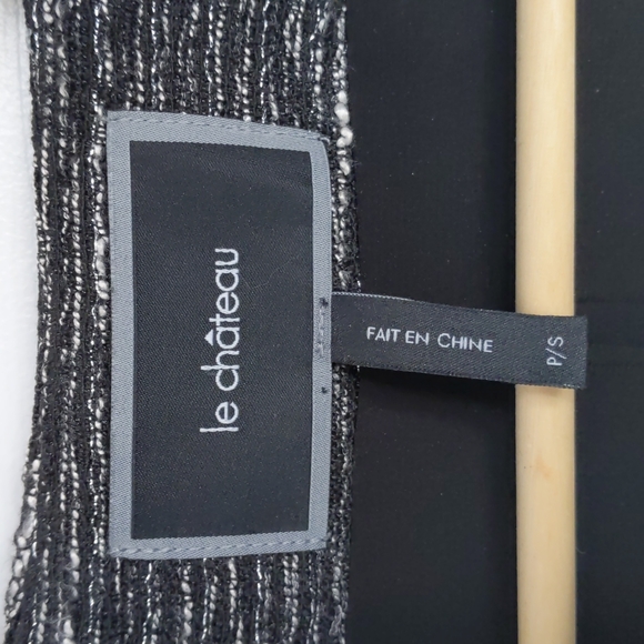 Women's Le Chateau Suit Jacket Size S, Black, White, Metallic - Picture 3 of 7